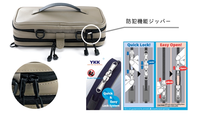 防犯性の高いジッパー