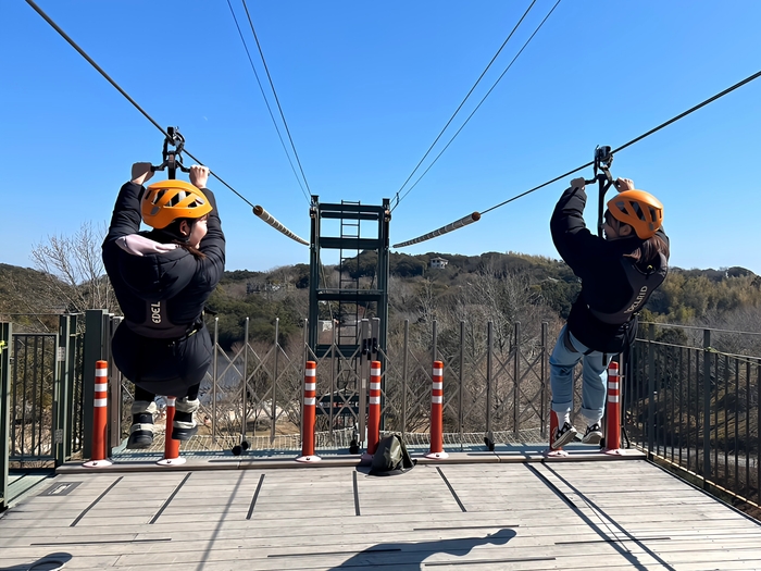 ▲2人で滑空すれば、恐さ半減!?楽しさ倍増!