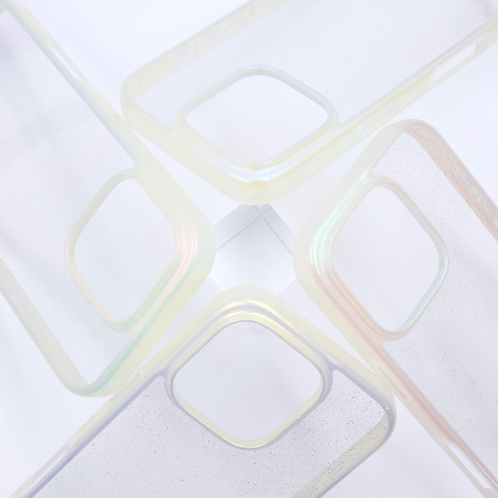 衝撃吸収 バンパー キラキラ オーロラ パール調ラメ ハイブリッドケース