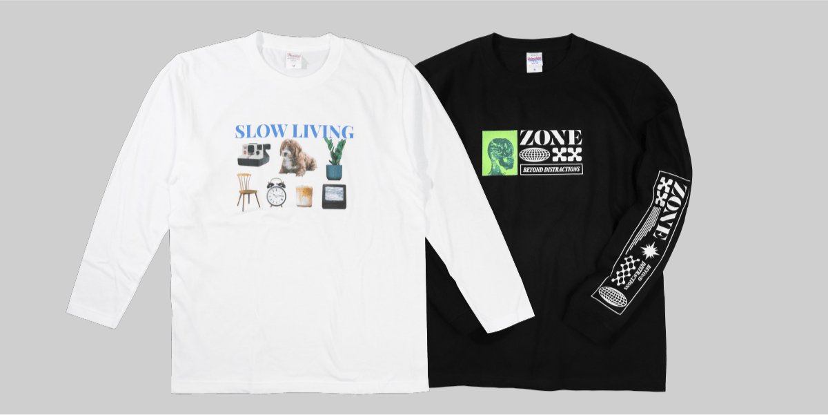 袖リブあり・なしのロングTシャツ