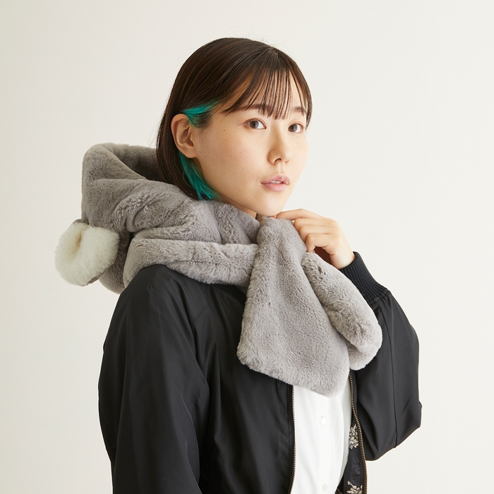 エスタ (estaa) フーディーマフラー 耳付きフード