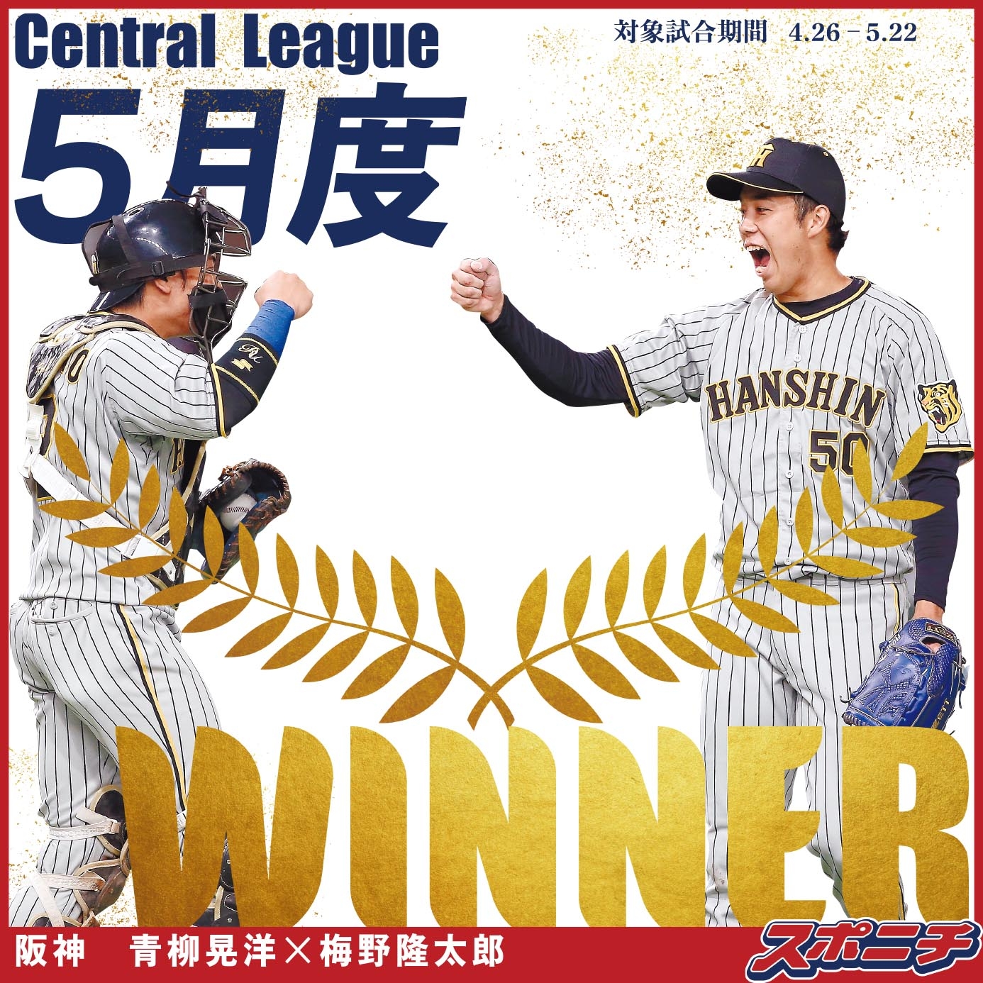 セ・リーグ 阪神・青柳晃洋投手―梅野隆太郎捕手(30)