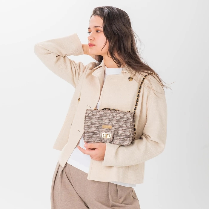 京織マトラッセ バッグ(ブラウン)1