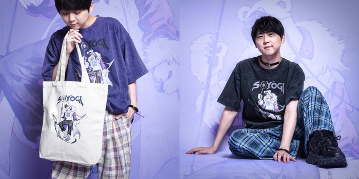 SOYOGI × MILKBOY WASHED TEE 11,000円／SOYOGI × MILKBOY トート&アクキーセット 11,000円(全て税込み)