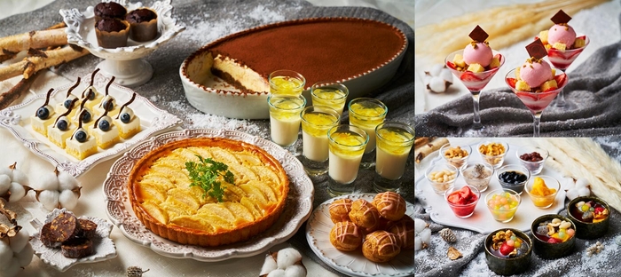 スイーツ集合・苺のカクテルパフェ・豆花