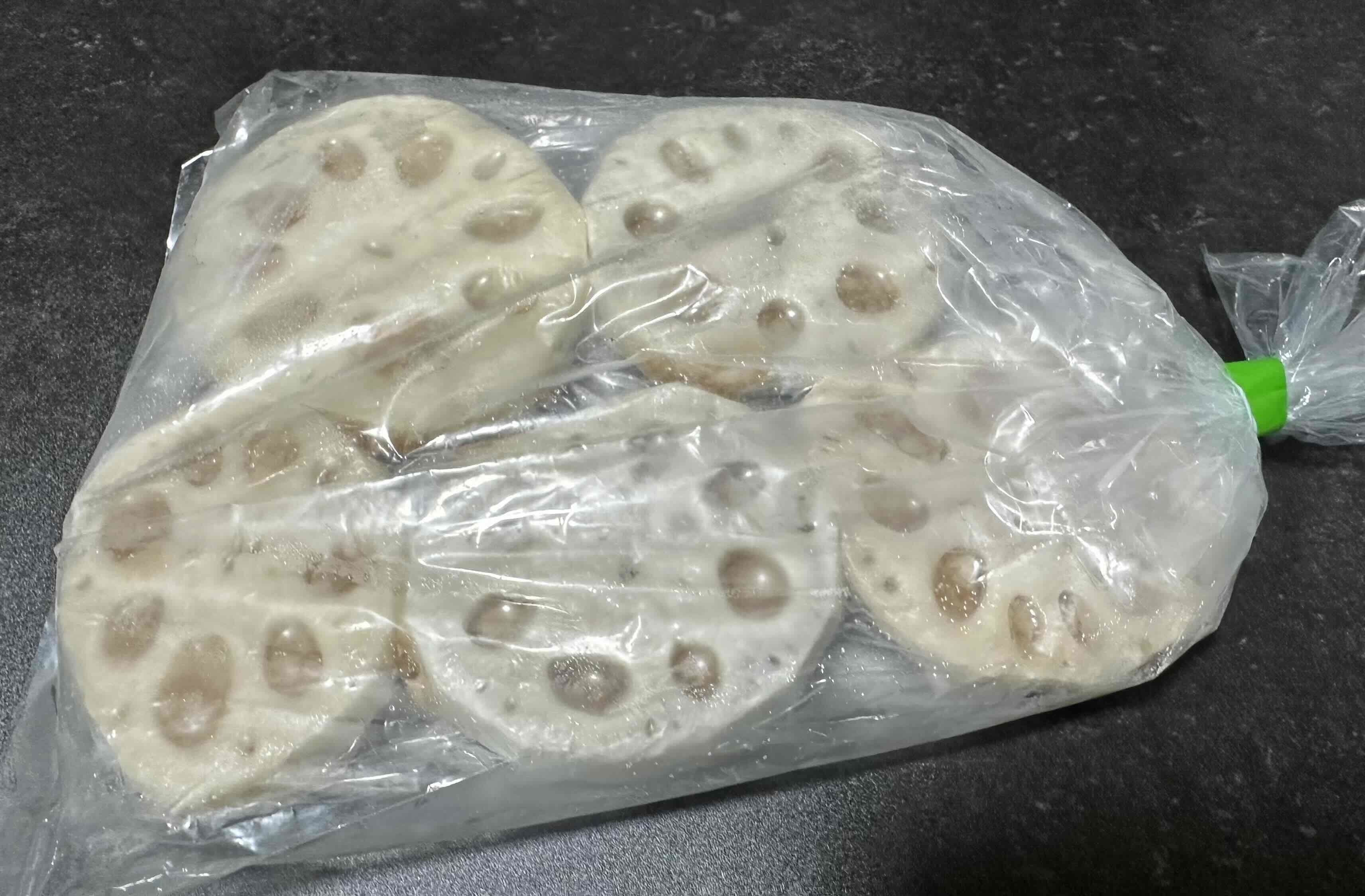 れんこんの肉詰め 1