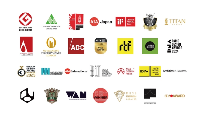 プレカット工場 受賞歴ロゴ(一部抜粋)