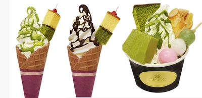 「天下の台所・大阪」の「美味しい」を心斎橋から世界へ！ 老舗のカステラ屋カステラ銀装で4月1日(火)より 「大阪カステラソフト」と「大阪抹茶カステラパフェ」を販売