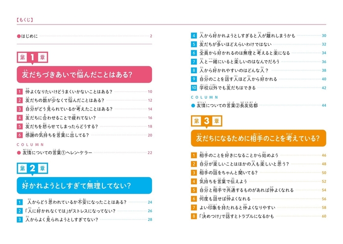 『こども「友だちとのつきあい方」 友だちづきあいに大切なことがわかる本』もくじ①