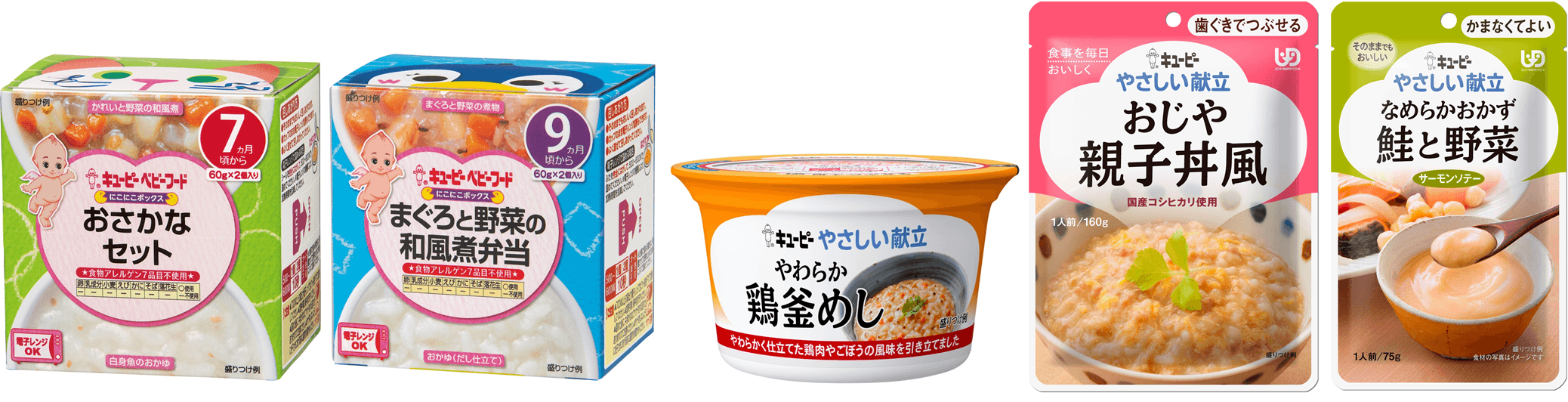 採用された対象商品例  ※初回採用商品。状況に応じて現地の管理栄養士によりアイテム入れ替えあり