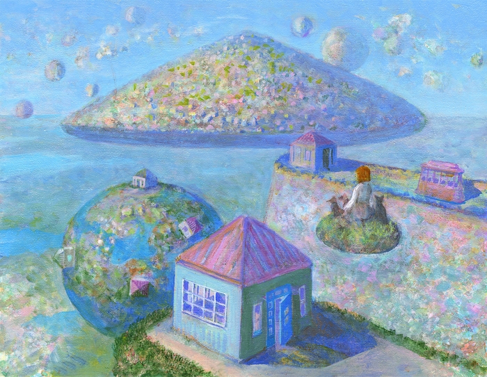 「蒼空の友」版画 21×27cm