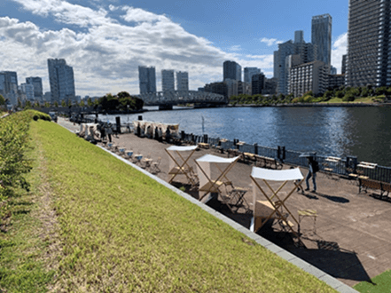 過去のすみだがわオープンテラスの様子（越中島）