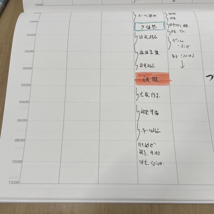 7Days版 記入例その3