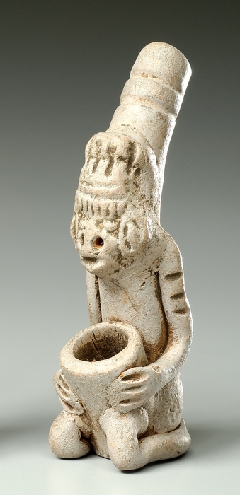 (Photo_19)人物像形土製パイプ グァテマラ　20世紀後半