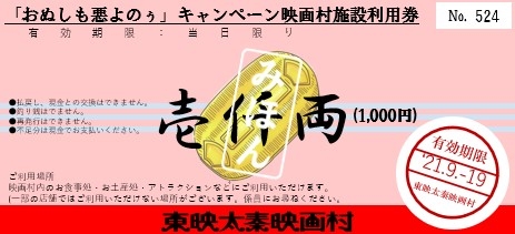 村内でご利用いただける「施設利用券」(見本)