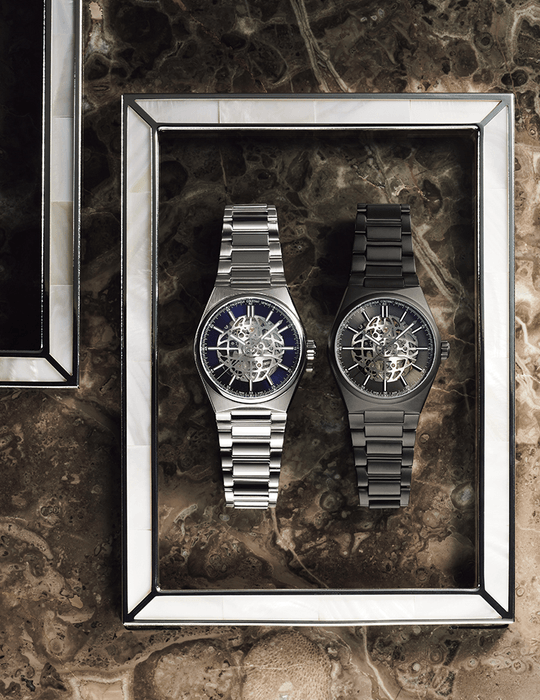 「ハイライフ オートマチック スケルトン」 左から) FC-310NSKT4NH6B　294,800円、FC-310DGSKT4TNH6B　305,800円