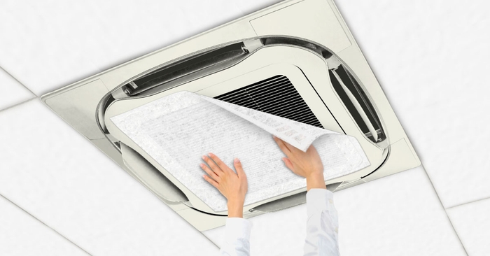 パッと貼るだけ!業務用エアコンフィルター