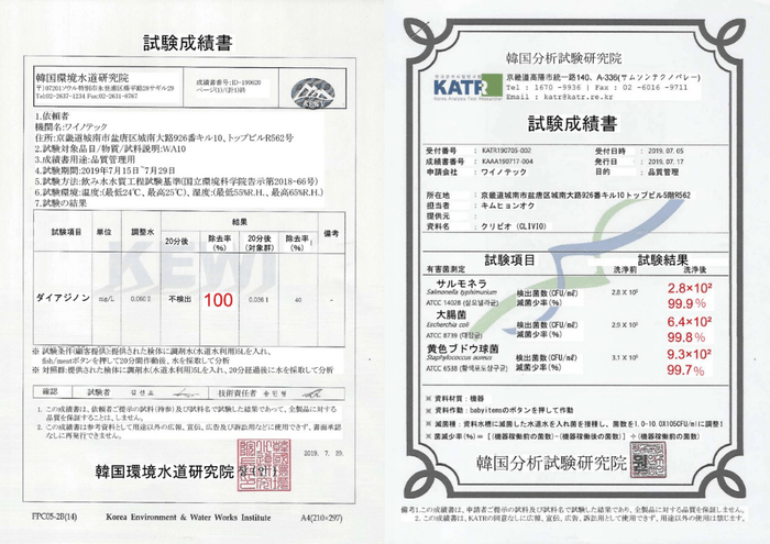 国家認証機関テスト結果