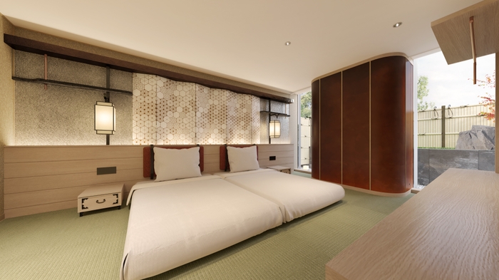 新スイートルーム 101号室「禅 ZEN」マスターベッドルーム