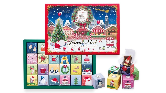 クリスマスカレンダー キューブラスク24個入/Calendrier de Noel