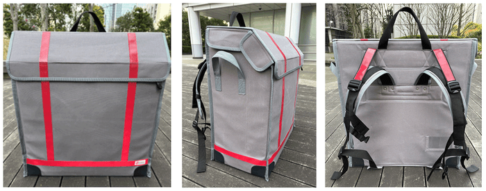 <10号帆布(パラフィン樹脂防水加工)を利用した生地>