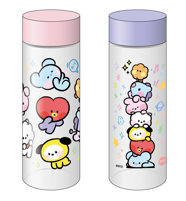 BT21 minini温冷クリアボトル(ピンク)/(パープル)