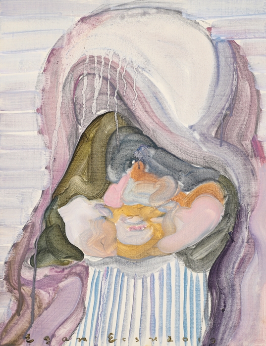 江上越 「にじいろ - 22」 油彩、キャンバス