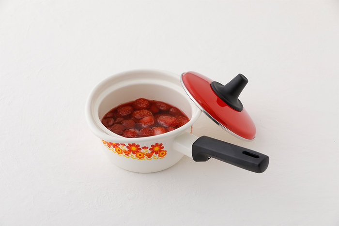 富士ホーロー　Memories 14cm (サンフラワー柄)ミルクパン