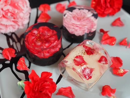 “花咲く和菓子”を母の日(5/11)ギフトに！ 黒と白のチョコレート×赤とピンクのカーネーションが スタイリッシュで華やかな上生菓子 「カーネーションボックス」数量限定発売