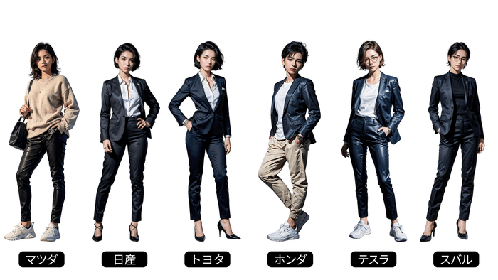 「働く女子図鑑」内の自動車メーカー