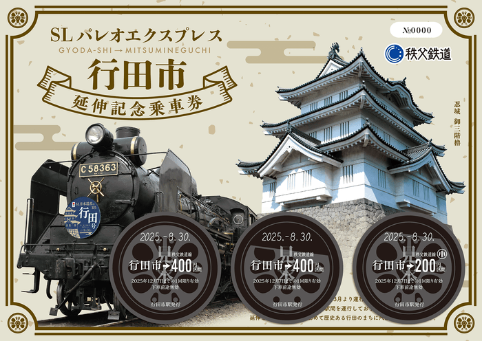 SLパレオエクスプレス行田市延伸記念乗車券 イメージ3