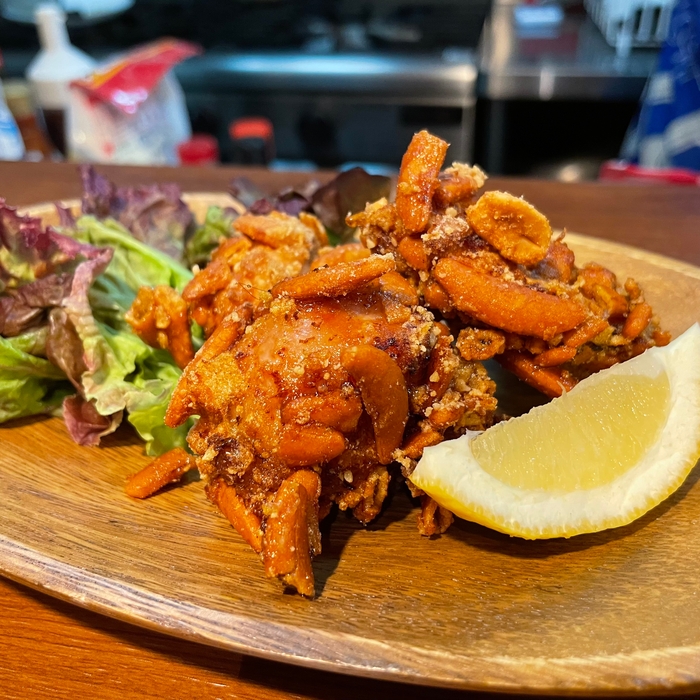 唐揚げの柿ピー揚げ!