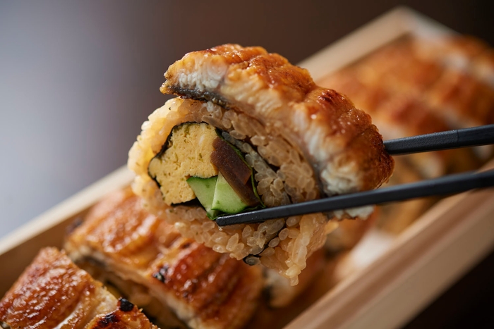 丸々1本うなぎ棒寿司 断面