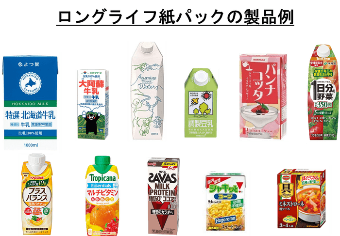 ロングライフ紙パックの製品例