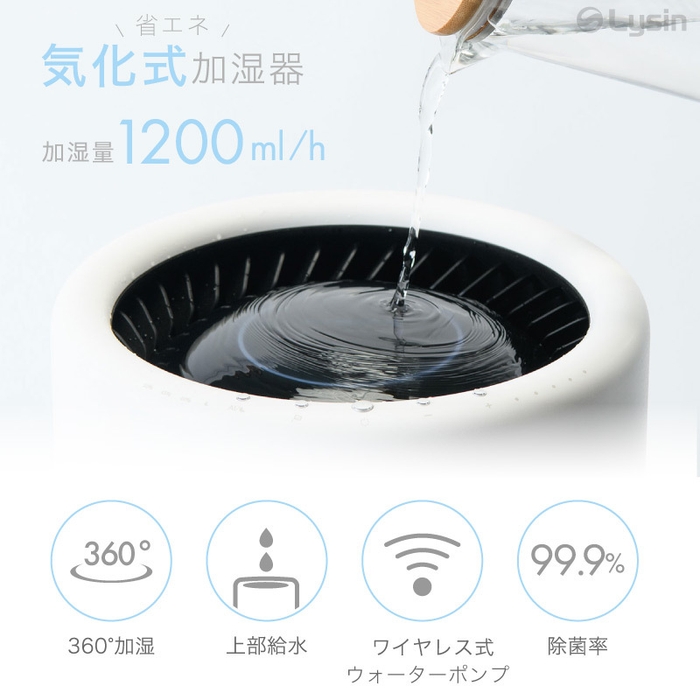 加湿量1200ml/h