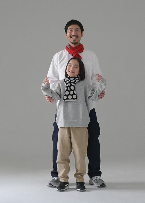 小ぶりのマフラーで親子でも!