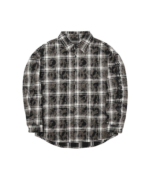 Faint Embroidery Plaid Shirt
