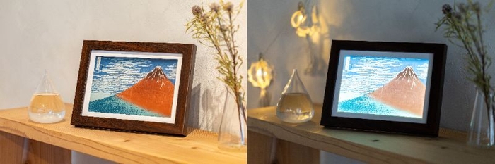 昼はアートボード、夜は間接照明に