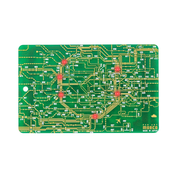 FLASH 東京回路線図 バッグタグ 緑 LED