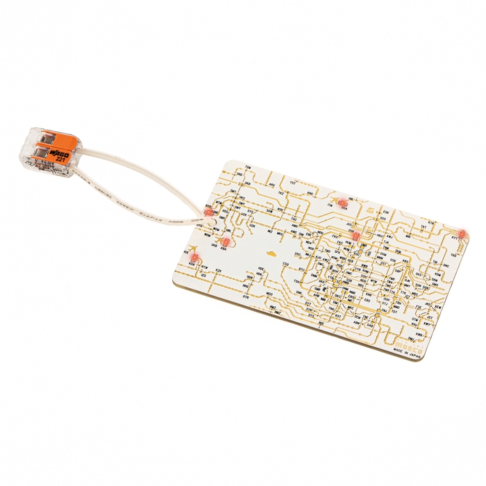 FLASH 関西回路線図 バッグタグ 白 ケーブル付