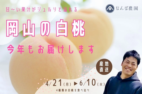 岡山・なんば農園がクラウドファンディング第2弾を実施！ 「清水白桃」など人気品種の“旬の食べ比べ便”を全国へ