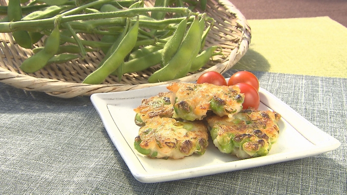 「枝豆のふわもち焼き」