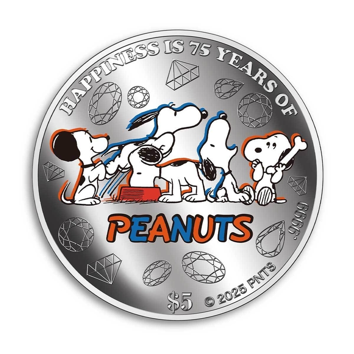 スヌーピー75周年銀貨