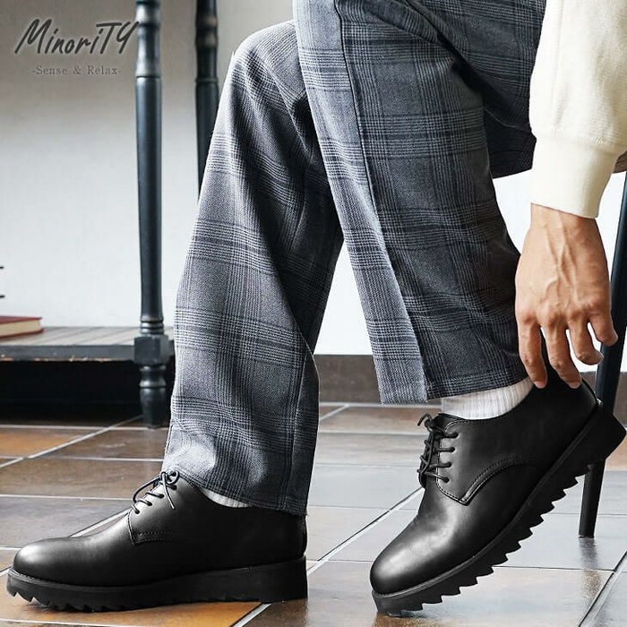 MinoriTY ORIGINAL シャークソール厚底プレーントゥダービーシューズ