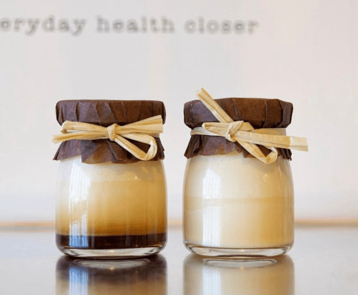 パティスリーウフ 二層のぷりん 左:カラメル入り/右:カラメルなし