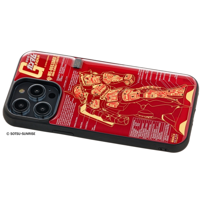 FLASH シャア専用ザク 基板アート iPhone 14Pro Maxケース ななめ