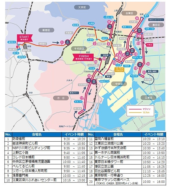 コース沿道応援会場 マップ