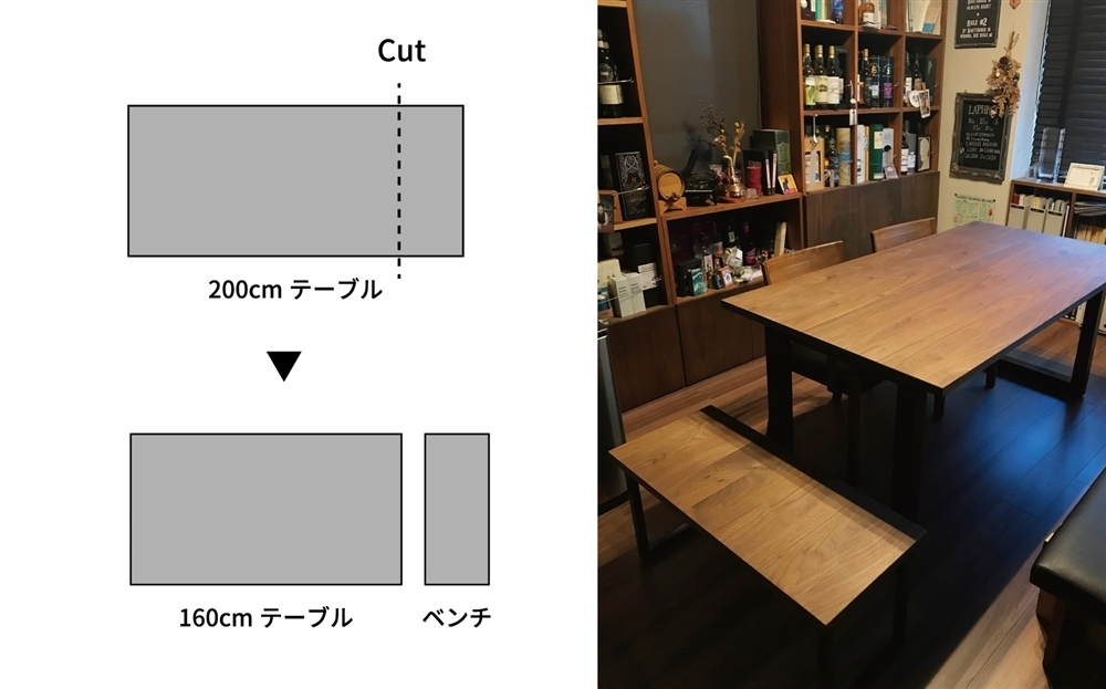 リメイク事例「テーブル&ベンチ」