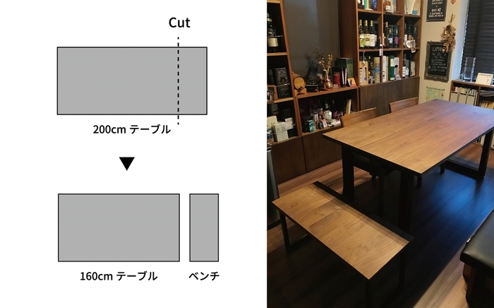 リメイク事例「テーブル&ベンチ」