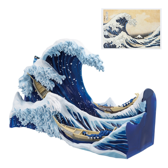 A賞:神奈川沖浪裏 ポストカードスタンド付きジオラマ